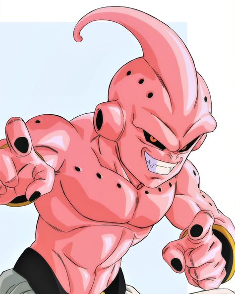 Kid Buu Art, Dragon Ball Villains, Charizard Art, Dragon Ball Z Characters, Dragon Ball Z Manga, Dbz Drawings, Kid Buu, Majin Boo, Drawing Superheroes