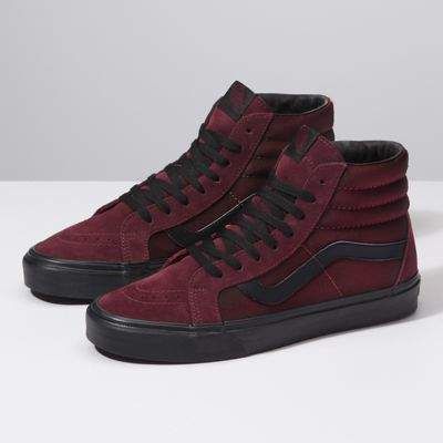 Metallic Twill Sk8-Hi Reissue Maroon Shoes, Mens Vans Shoes, Blond Amsterdam, Stefan Janoski, Vans Sk8 Hi, Hype Shoes, Shoes Brown, Sk8 Hi, Vans High Top Sneaker