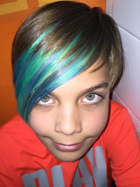 Neon hair, boys skater haircut, blue hair, privana neon colors Ice Cream Haircut Boy, Ice Cream Scoop Hair Boy, Ice Cream Hair Boy, Skater Haircut, Neon Blue Hair, Skater Boy Hair, Boys Skater, Boys Blue Hair, Boys Colored Hair