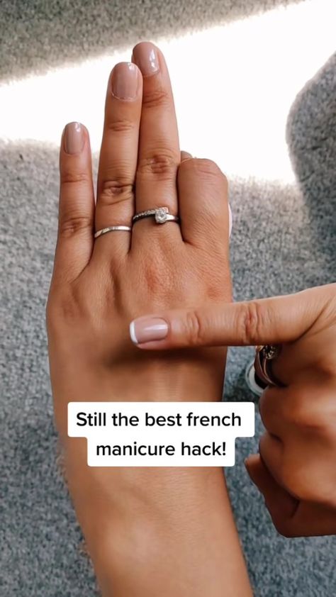 A WOMAN has revealed how you can easily give yourself a French manicure from the comfort of your own home. Posting to TikTok, user Maria Zarkova revealed that you can do the nail art yourself by simply using a makeup sponge. While the idea of painting any kind of nail art on your nails may […] French Manicure With Makeup Sponge, Makeup Sponge French Tips, How To Paint French Tips Nails, How To Do French Tips Nails At Home, French Manicure At Home, Remove Fake Nails, Short French Nails, Eyeshadow Styles, Nails May