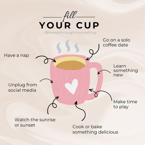 Take time to fill your cup - your well-being matters. #fillyourcup #selfcaresunday #mentalwellness #youdeserveit #womensupportingwomen Filling Your Cup, Fill Your Cup, Creating A Bullet Journal, You Deserve It, Social Work, Mental Wellness, Take Time, Women Supporting Women, Make Time