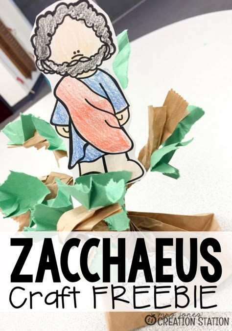 Zacchaeus Craft FREEBIE - Mrs.Jones' Creation Station Zaccheus Craft, Zacheus Craft, Zacchaeus Craft Preschool Free Printable, Zacchaeus Object Lesson, Zacchaeus Lesson, Preschool Bible Lessons, Christian Activities, Children's Church Crafts, Bible Story Crafts