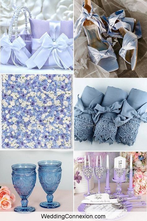 So, whether you’re a bride-to-be or simply a lover of all things romantic, get ready to be inspired by this dreamy lilac and periwinkle color palette. Continue to our blog at WeddingConnexion.com and dive into some creative ideas for incorporating these beautiful shades into your special day. Periwinkle Color Palette, Periwinkle Wedding, Flower Petal Confetti, Elegant Wedding Ideas, Blue Bridal Shoes, Periwinkle Flowers, Pom Pom Decorations, Toasting Flutes Wedding, Petal Confetti