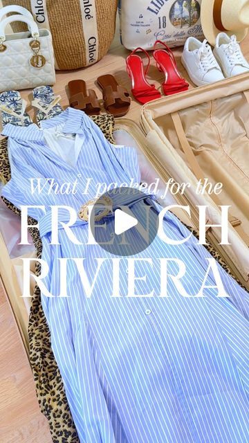 Susie Wright • Style Editor on Instagram: "What I packed for the French Riviera! 🇫🇷  To SHOP these pieces, comment LINKS below!  Off I go on a trip to Europe to see my girlfriend in St. Tropez! ☀️  The classic French Riviera style is what I tried to emulate when packing - and this isn’t everything 😂  Follow along to see all the French fun!  #ltktravel #summeroutfits #francetrip #frenchrivieratrip #europeansummer #travelstyle #europestyle" French Riviera Style Outfits, St Tropez Outfit, French Riviera Outfits, Riviera Outfit, French Riviera Style, Riviera Style, Carry On Packing, Trip To Europe, The French Riviera