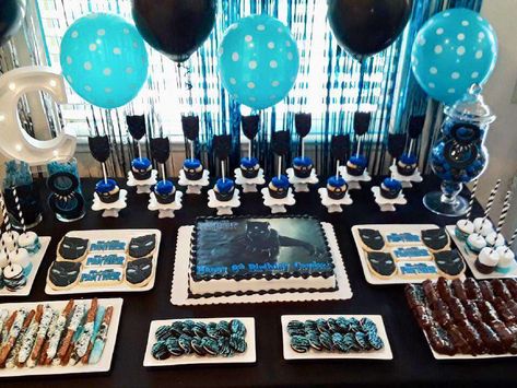 Black Panther Birthday Party Ideas | Photo 2 of 15 | Catch My Party Black Panther Party Snacks, Diy Black Panther Birthday Party Ideas, Black Panther Party Decorations, Birthday Party Ideas Black, Black Panther Themed Birthday Party, Black Panther Party Ideas, Black Panther Birthday Party Ideas, Wakanda Party, Baby Black Panther