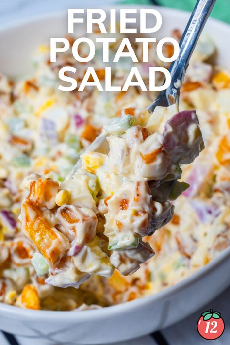 Fried Potato Salad | 12 Tomatoes Fried Potatoes Salad, Fried Potato Salad Recipes, Leftover Potato Salad, Fried Potato Salad, Potato Salad Recipes, Potatoes Salad, Potatoe Salad, 12 Tomatoes Recipes, Leftover Potatoes