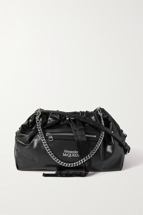 ALEXANDER MCQUEEN The Bundle medium chain-embellished leather shoulder bag Alexander Mcqueen Bag, Alexander Mcqueens, Drawstring Top, Feel It, Women Collection, Leather Shoulder Bag, Alexander Mcqueen, Luxury Design, Gym Bag