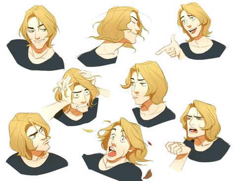 Sassy Face Expression Drawing, Sassy Facial Expressions, Sassy Expression Drawing, Sassy Expression Reference, Expressive Poses Drawing, Blond Character Design, Blonde Male Character Art, Blonde Character Design, Head Positions