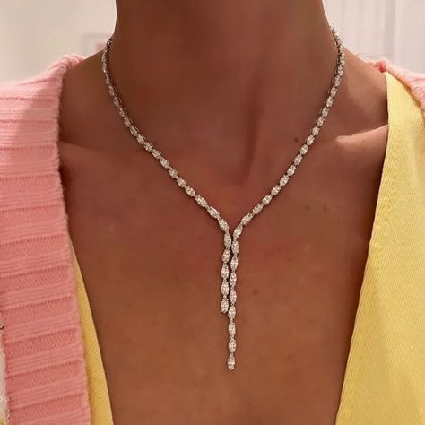 Marquise Diamond Lariat Necklace Diamond Lariat Necklace, Prom 23, Birthday Inspo, Beautiful Accessories, Diamond Necklace Designs, Luxe Jewelry, Luxury Necklace, Dope Jewelry, Classy Jewelry