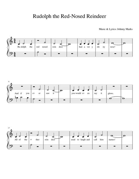 Print and download in PDF or MIDI Rudolph the Red-Nosed Reindeer. Middle C position in FM, easy piano. Good for young beginners. Christmas Music For Kids, Easy Piano Pieces, Piano Music For Kids, Piano Sheet Music Easy, Piano Songs Sheet Music, Piano Songs For Beginners, Sheet Music Easy, Piano Lessons For Kids, Beginner Piano Music