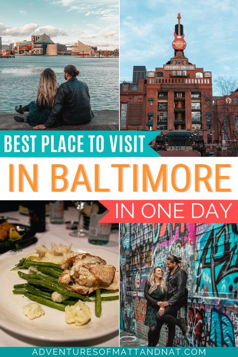 Charm City, Clipper City, Smalltimore. Whatever you know it as, if you've never been to Baltimore, you are missing out! And This Guide is all about the best place to visit in Baltimore in one day. Also Included Things to do in Baltimore Maryland | USA Travel | Places to visit the United States | Baltimore inner harbor | Baltimore crab cake | What do to in Baltimore Maryland One Day In Baltimore, Baltimore Maryland Inner Harbor, Baltimore Trip, Inner Harbor Baltimore, Baltimore Hotels, Baltimore Inner Harbor, Best Place To Visit, Columbia Maryland, Nfl Baltimore Ravens