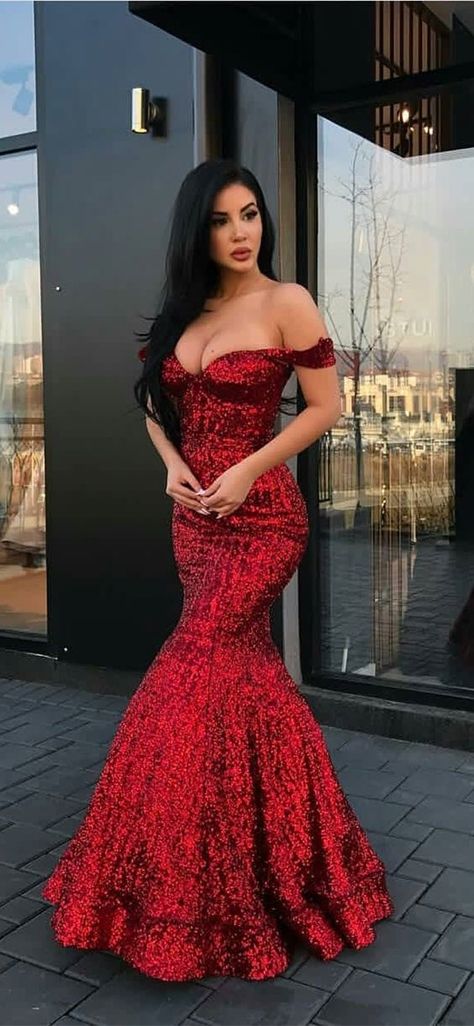 452bf208bf901322968557227b8f6efedesc34885896ri Sequin Prom Dresses Long, Fancy Fashion, Luxurious Dresses, Floor Length Prom Dresses, Mermaid Sequin, Sequin Prom Dress, Outfit Trends, Red Sequin, Dresses Lace