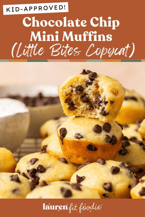 These super moist Chocolate Chip Mini Muffins taste just as good as store-bought but made with better ingredients. They're absolutely delicious and a must-make if you have fans of Little Bites in your house! Moist Chocolate Chip Muffins, Chocolate Chip Mini Muffins, Mini Muffin Tin Recipes, Mini Muffin Recipe, Mini Chocolate Chip Muffins, Lunchbox Treats, Mini Bites, Muffin Tin Recipes, Homemade Muffins