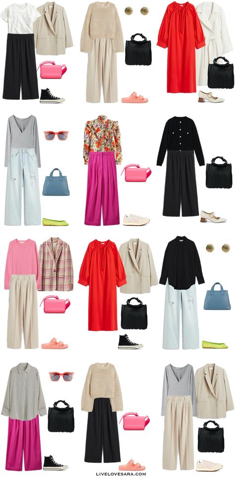 The Ultimate Spring Capsule Wardrobe 2022 - livelovesara Simple Spring Outfits Casual, Spring Capsule Wardrobe 2022, Pink Capsule Wardrobe, Capsule Wardrobe 2022, Plus Size Capsule Wardrobe, Ultimate Capsule Wardrobe, Preppy Wardrobe, Simple Spring Outfits, 2022 Outfits