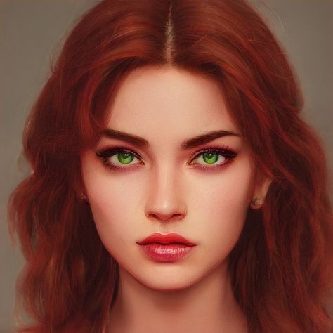 Red Hair Green Eyes Girl, Red Hair Green Eyes, Character Inspiration Girl, Girl With Green Eyes, Girls With Red Hair, Lily Evans, Digital Portrait Art, Gambar Figur, Redhead Girl