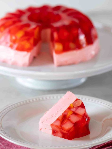 Jello Mold with fruit salad and Cool Whip from The Black Peppercorn #jello #jellomold Jellosalad #coolwhip Fruited Jello Recipes, Old Fashioned Jello Salad Recipes, Jello Fruit Salad, Thanksgiving Jello, Jello Fruit, Fluff Recipes, Jello Fruit Salads, Dessert Favorites, Mold Recipes