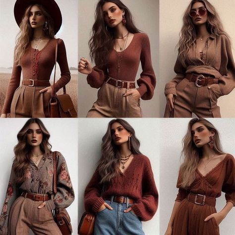 Maroon Brown Outfit, Maroon Winter Outfits, Brown And Maroon Outfit, Maroon And Brown Outfit, Deep Autumn Outfits, Vmas Red Carpet Outfit, Warm Tone Outfits, Maroon Outfits, Autumn Color Palette Fashion