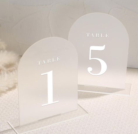 https://amzn.to/3skJsK9 Frosted Acrylic Table Numbers, Acrylic Table Numbers, Table Markers, Boda Diy, Table Centerpiece Decorations, Acrylic Table Number, Acrylic Signs, Arch Wedding, Frosted Acrylic