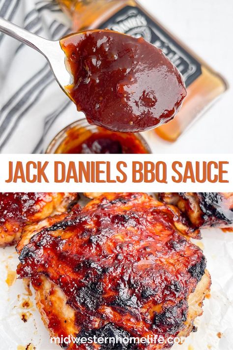 Jack Daniel's BBQ Sauce is rich and tangy with mild smoky flavor. Perfect for slathering on beef or pork ribs or chicken, or as a dipping sauce for darned near anything. Jack Daniels Bbq Sauce Recipe, Tgi Fridays Jack Daniels Sauce, Jack Daniels Pulled Pork Recipe, Jack Daniels Bbq Sauce, Jack Daniels Sauce, Midwestern Home, Chicken Ribs, Ribs Bbq, Southern Soul Food