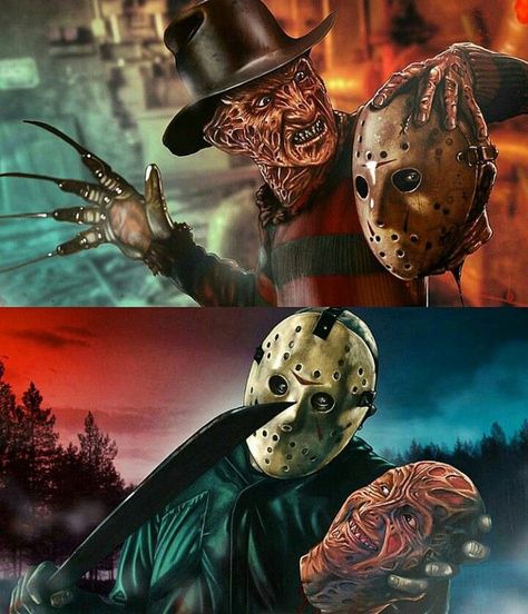 Freddy Vs Jason Tattoo, Jason Tattoo, Freddy Horror, Freddy Vs Jason, True Love Story, Horror Fanatic, Slasher Movies, Horror Movie Icons, Horror Artwork