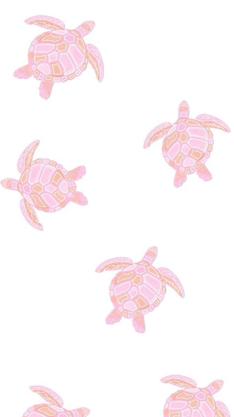 Pink Sea Turtle Aesthetic, Wallpaper Backgrounds Turtles, Pink Starfish Wallpaper, Pink Sea Animals, Preppy Phone Backgrounds Pink, Cute Summer Wallpapers For Phone, Girly Summer Wallpaper, Pink Turtle Wallpaper, Trendy Lockscreens