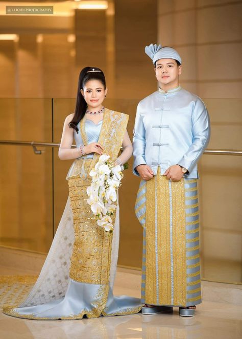 Burma Wedding Dress, Myanmar Traditional Dress Design 2021, Myanmar Pre Wedding, Myanmar Married, Myanmar Weeding Dress Design, Myanmar Married Photo, Myanmar Wedding Photos Poses, Myanmar Wedding Photo Ideas Couple, Myanmar Wedding Dress Design Couple