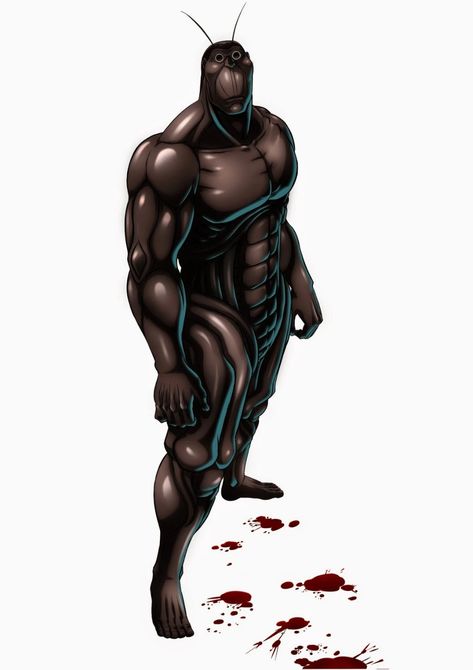 Terraformars (テラフォーマー, Terafōmā) are evolved humanoid cockroaches who live on Mars. They possess physical traits and skills that greatly surpass those of normal humans. They also appear to be somewhat intelligent and have a natural hatred for humans; much like how humans hate cockroaches. The Terraformars are human-sized Martian cockroaches with humanoid bodies. They bear a physical resemblance to Homo erectus. Terra Formars, Physical Traits, Victoria Wood, Stag Beetle, Marvel Superhero Posters, Human Language, Tokyo Ghoul Kaneki, Key Visual, One Piece Images