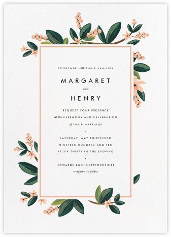 Rifle Paper Co. wedding - Paperless Post Trendy Wedding Invitations, 카드 디자인, Invitations Diy, Invitation Floral, Simple Invitation, Invitation Inspiration, Simple Wedding Invitations, Invitation Card Design, Wedding Guide