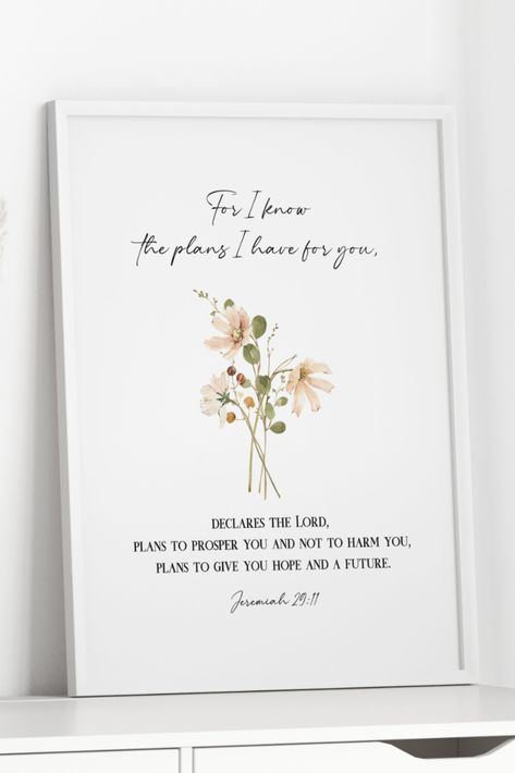 Aesthetic Corner, Sunday School Rooms, Nursery Bible Verses, Floral Minimalist, Modern Christian Art, Christian Poster, Homeschool Room, Christian Posters, Jeremiah 29