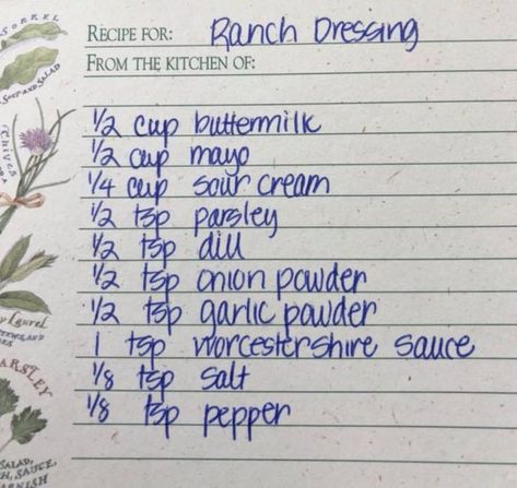 Homemade Ranch Recipe, Homade Ranch Dressing Recipes Easy, How To Make Homemade Ranch, House Made Ranch Dressing, Homade Ranch Recipe, Thick Ranch Dressing Recipe, Homemade Ranch Dressing Easy, Home Made Ranch Dressing, Best Ranch Dressing Recipe