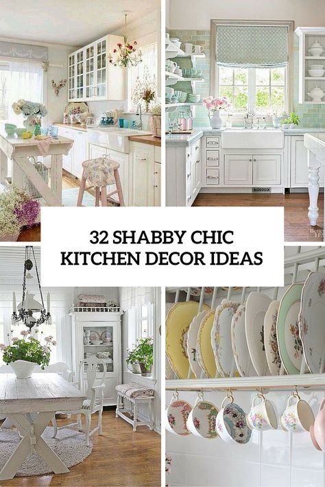 Shabby Chic Kitchen Cabinets, Shabby French Chic, Ideas For Small Apartments, Chic Chalet, Cocina Shabby Chic, Chic Kitchen Decor, Shabby Chic Kitchen Decor, Decoration Shabby, Cottage Shabby Chic