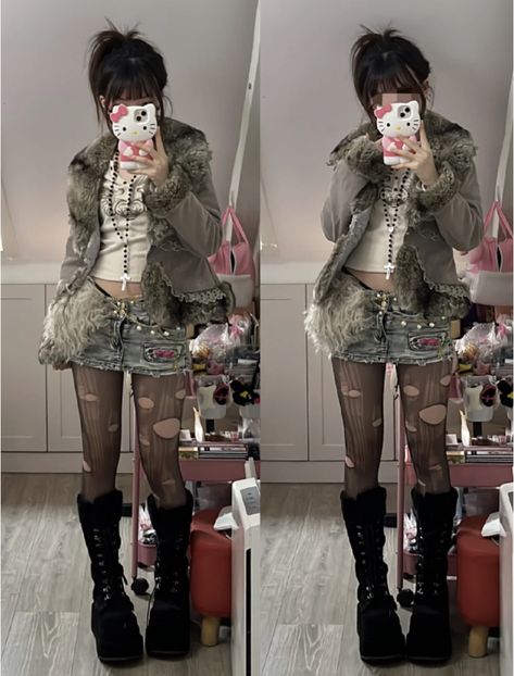 Japanese Punk Fashion, 2000s Japanese Fashion, 일본 패션, Gyaru Fashion, Alt Fashion, Really Cute Outfits, Kawaii Clothes, Harajuku Fashion, Looks Style