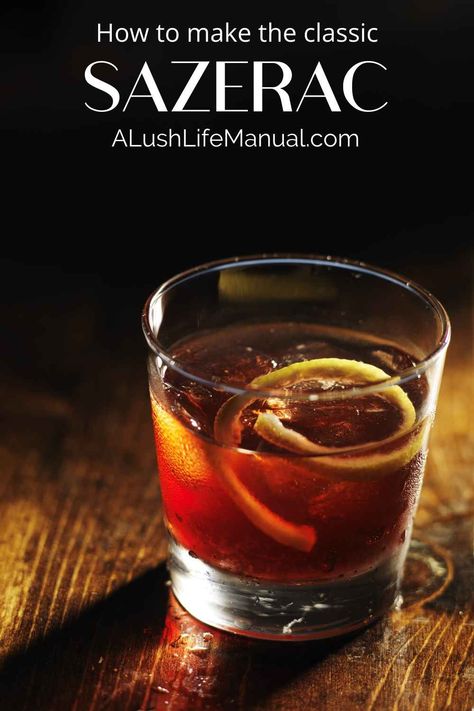 This iconic Sazerac recipe is straight from the Sazerac House in New Orleans, Louisiana, mixing rye, sugar, bitters and a bit of absinthe! Bitters Cocktail Recipes, Sazerac Recipe, Rye Whiskey Cocktail, Sazerac Cocktail, Absinthe Cocktail, Amazing Drinks, Bartender Drinks, Liquor Recipes, Cocktail Bitters