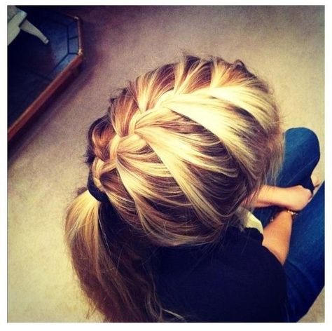 Girls School Hairstyles, French Braid Ponytail, French Braid Hairstyles, Cute Braided Hairstyles, Easy Hair, Long Straight Hair, Long Hair Girl, Braids For Long Hair, Ponytail Hairstyles