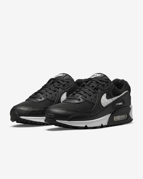 Nike Air Max 90 Women's Shoes. Nike.com Nike Air Max 90 Women, Air Max 90 Black, Black Nike Air Max, Air Max 90 Women, Black Nike Shoes, Nike Classic, Nike Air Force Ones, Air Max Women, Casual Running Shoes