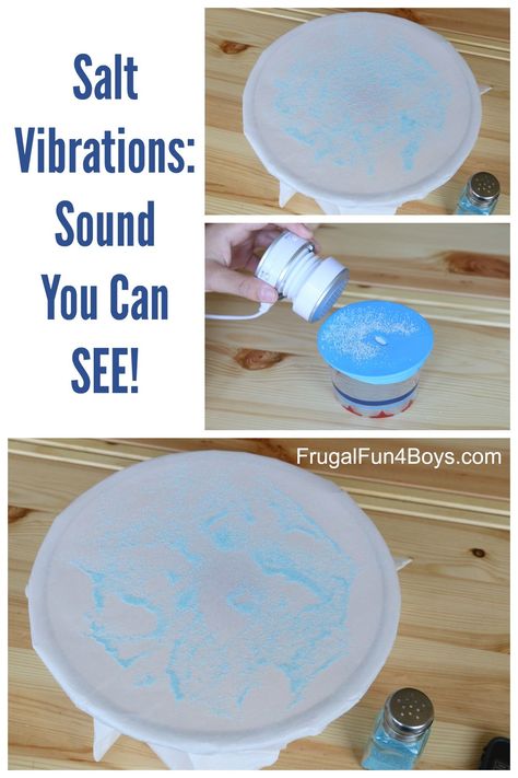 Salt Vibrations:  Sound You Can SEE!  Use salt and a speaker to make patterns - pretty cool science. Sound Experiments, Aktiviti Tadika, Kids Programs, Science Demonstrations, Science Experience, Sound Science, Kid Science, 1st Grade Science, First Grade Science