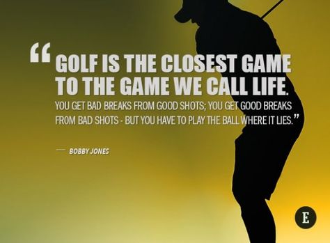 No matter how well you prepare, you always need to be prepare for one certainly: the unexpected... An inspirational golf thought by Bobby Jones! Golf Inspiration Quotes, Goofy Golf, Golf Etiquette, Golf Inspiration, Business Notes, Golf Rules, Best Golf Courses, Golf Tips For Beginners, Golf Irons