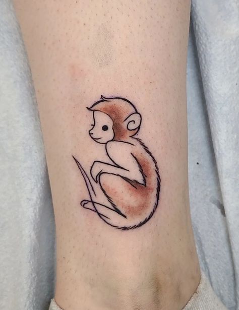 Spider Monkey Tattoo, Minimalist Monkey Tattoo, Swinging Monkey, Monkey Tattoo, Mama Tattoo, Minimalistic Tattoo, Mama Tried, Monkey Tattoos, Small Pretty Tattoos