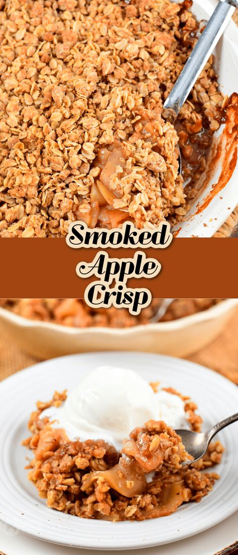 Maple Bourbon Sauce, Apple Crisp Pie, Grilled Desserts, Bourbon Sauce, Maple Bourbon, Apple Cobbler, Apple Crisp Recipes, Cooked Apples, Apple Pie Recipes