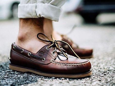 Brown boat shoes