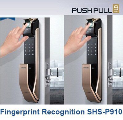 Samsung rose gold fingerprint scanner door lock! (As seen in ywcfts) Fingerprint Scanner, Fingerprint Door Lock, Digital Door Lock, Computer Security, Finger Print Scanner, Smart Lock, Electrical Wiring, Door Lock, Door Locks