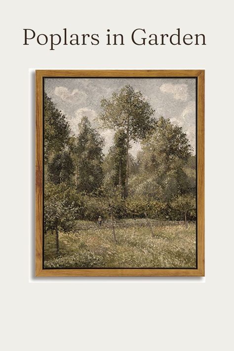 Framed Canvas Prints Wall Art Home Decor, Poplars in Garden Classical Oil Painting Canvas Prints, Rustic Wall Decor for Bedroom Bathroom Decor Wall Art Office Decor 8x10in Vintage Art Paintings, Bathroom Wall Decor Art, Art Office, Farmhouse Wall Art, Prints Wall, Canvas Art Wall Decor, Rustic Wall, Prints Art, Farmhouse Wall Decor