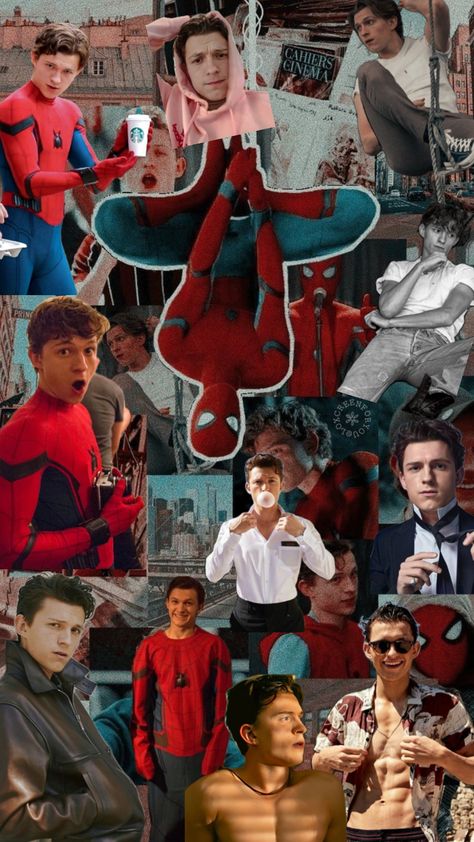 TOM HOLLAND Tom Holland Aesthetic Spiderman, Tom Holland Wallpaper Collage, Cute Tom Holland Pictures, Tom Holland Spiderman Wallpaper, Tom Holland Background, Tom Holland Aesthetic Wallpaper, Tom Holland Collage, Tom Holland Aesthetic, Tom Holland Wallpaper