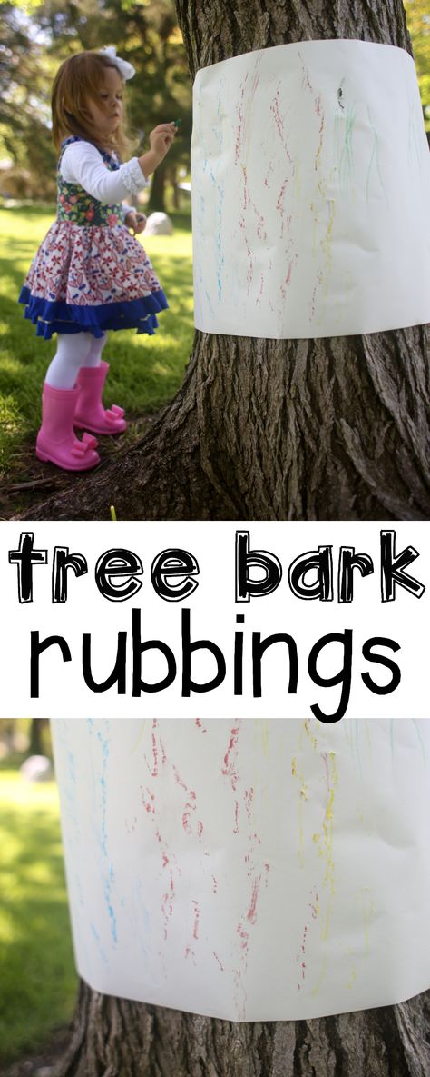 Tree Bark Rubbings:  Such a simple and interactive outdoor activity for toddlers and preschoolers! Growing Tattoo, Ochrana Prírody, Outdoor Activities For Toddlers, Forest School Activities, Activity For Toddlers, Tree Study, Outdoor Trees, Outdoor Education, Creative Curriculum