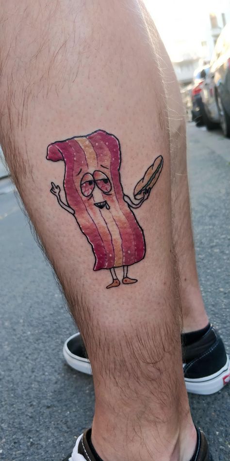 Bacon Tattoo, Bacon Drawing, Chris P Bacon, Chef Tattoo, Bacon Funny, Easy Bacon, Bad Tattoos, R Tattoo, Ink Master