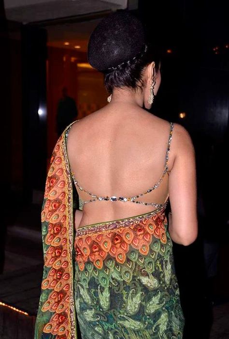 Celina Looks Hot with Printed Saree Paired with Back Less Blouse | Saree Blouse Patterns Indian Blouse Designs, Saree Backless, Backless Blouse Designs, Sari Blouse Designs, Indian Saree Blouses Designs, Blouse Designs Indian, Saree Blouse Patterns, Backless Blouse, Indian Blouse