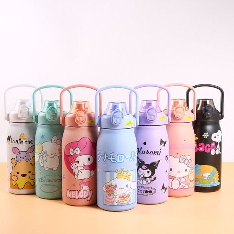 eBay Sanrio Large Capacity Stainless Steel Thermos Cup Straw Outdoor Sports Portable Highlights: This thermos can hold up to 1200ml, ensuring you stay hydrated throughout the day. Keeps your beverages hot or cold for longer periods, perfect for outdoor activities. The adorable Sanrio cartoon characters make this thermos a fun and stylish accessory. Comes with a built-in straw for easy sipping on the go. Made from 316 stainless steel, ensuring durability and long-lasting use. Description: Introdu Art Random, Sanrio Cartoon, Steel Thermos, Thermal Flask, Blue Crown, Stainless Steel Thermos, Thermos Cup, Pink Hello Kitty, Thermos Bottle