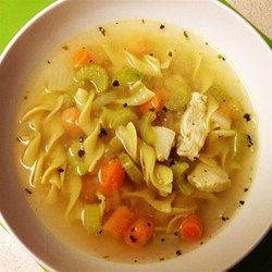 Quick and Easy Chicken Noodle Soup - Allrecipes.com Hometown Buffet, Quick Chicken Noodle Soup, Easy Chicken Noodle Soup, Chicken Noodle Soup Easy, Chicken Noodle Soup Homemade, Quick Chicken, Savory Soups, Fall Soups, Noodle Soup Recipes