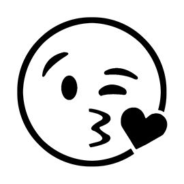 Kiss Emoji Tattoo, Black Line Emoji Art Wallpaper Love Png, Black Line Art Emoji, Kiss Stencil, Emoji Silhouette, Emoji Coloring Pages Smiley Faces, Army Stencil, Blow Kiss, Kiss Svg