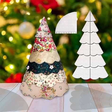 Amazon.com : 2023 New Fabric Christmas Tree Sewing Template - 8/12/15 Inch Handmade Christmas Tree Quilting Set, Christmas Tree Sewing Pattern Template Quilting Template (15 Inch) : Arts, Crafts & Sewing 3d Quilted Christmas Tree Pattern, Christmas Tree Quilting Template, Tree Quilting Patterns, Cloth Christmas Trees How To Make, Fabric Christmas Trees Diy, Fabric Christmas Tree Pattern, Tree Sewing Pattern, Christmas Tree Quilting, Christmas Tree Sewing